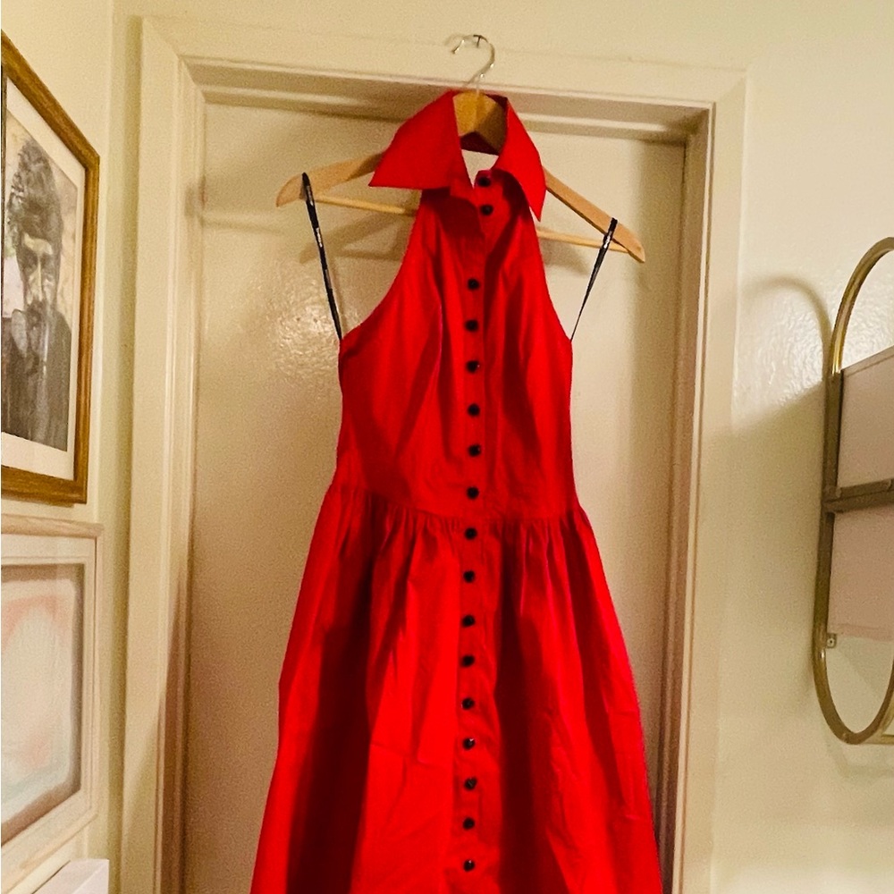 Bebe Red Halter Sundress Cocktail